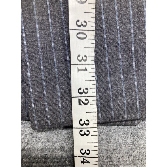 Michael Kors Wool Blazer Men’s Size 44R Gray Pinstripe Double Breasted - Picture 6 of 10